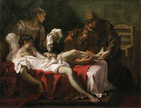 Antoine de Padoue guérissant des malades, par Sebastiano Ricci
